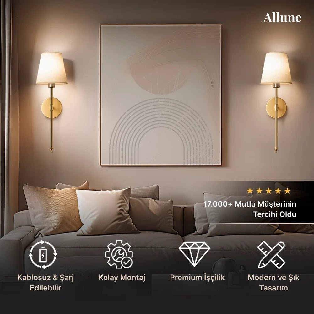 Allune 2'li Kablosuz Duvar Aplikleri